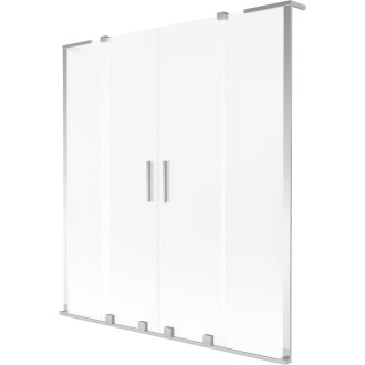 Mexen Velar L Duo 2dielna posuvná vaňová zástena 150 x 150 cm, matná, chróm - 896-150-003-32-01
