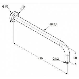 KLUDI AQ-A sprchové ramienko 40 cm čierna mat 6651439-00