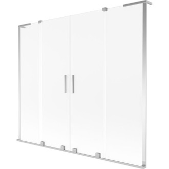 Mexen Velar L Duo 2dielna posuvná vaňová zástena 180 x 150 cm, matná, chróm - 896-180-003-32-01