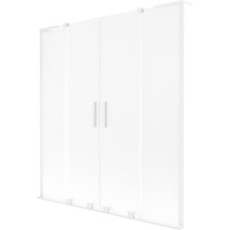 Mexen Velar L Duo 2dielna posuvná vaňová zástena 140 x 150 cm, matná, biela - 896-140-003-32-20