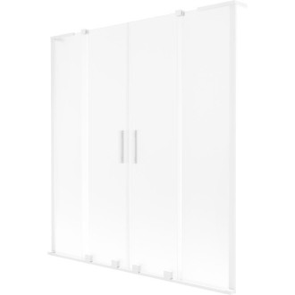 Mexen Velar L Duo 2dielna posuvná vaňová zástena 150 x 150 cm, matná, biela - 896-150-003-32-20