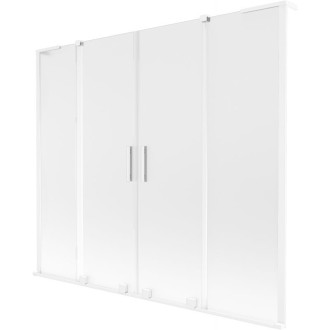 Mexen Velar L Duo 2dielna posuvná vaňová zástena 200 x 150 cm, matná, biela - 896-200-003-32-20