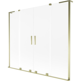 Mexen Velar L Duo 2dielna posuvná vaňová zástena 200 x 150 cm, matná, zlatá - 896-200-003-32-50