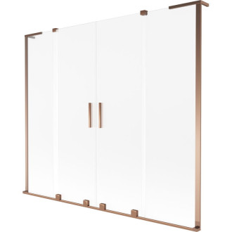 Mexen Velar L Duo 2dielna posuvná vaňová zástena 180 x 150 cm, matná, ružové zlato - 896-180-003-32-60