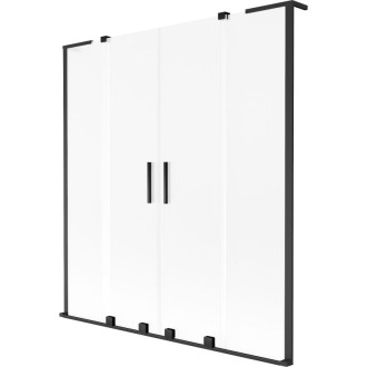 Mexen Velar L Duo 2dielna posuvná vaňová zástena 140 x 150 cm, matná, čierna - 896-140-003-32-70