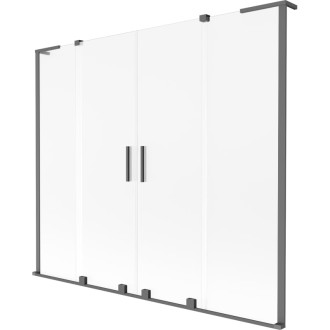 Mexen Velar L Duo 2dielna posuvná vaňová zástena 170 x 150 cm, matná, strieborná - 896-170-003-32-95