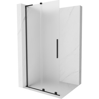 Mexen Velar L Posuvná sprchová zástena 100 x 200 cm, hrúbka hmly 8 mm, čierna - 871-100-003-33-70