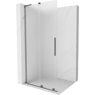 Mexen Velar L Posuvná sprchová zástena 90 x 200 cm, matná 8 mm, strieborná - 871-090-003-33-95