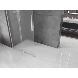 Mexen Velar L Posuvná sprchová zástěna 120 x 200 cm, matná 8 mm, kartáčovaný nikl - 871-120-003-33-97