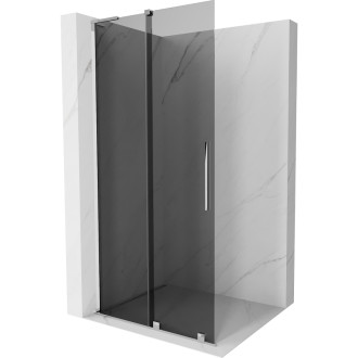 Mexen Velar L Posuvná sprchová zástena 90 x 200 cm, grafit 8 mm, chróm - 871-090-003-43-01