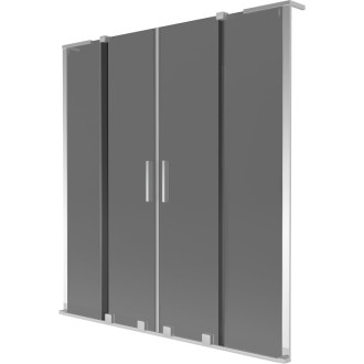 Mexen Velar L Duo 2dielna posuvná vaňová zástena 160 x 150 cm, grafit, chróm - 896-160-003-42-01