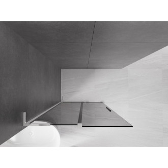 Mexen Velar L Posuvná sprchová zástěna 100 x 200 cm, grafit 8 mm, chrom - 871-100-003-43-01
