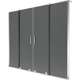 Mexen Velar L Duo 2dielna posuvná vaňová zástena 170 x 150 cm, grafit, chróm - 896-170-003-42-01