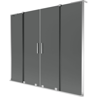 Mexen Velar L Duo 2dielna posuvná vaňová zástena 180 x 150 cm, grafit, chróm - 896-180-003-42-01