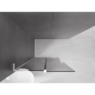 Mexen Velar L Posuvná sprchová zástěna 110 x 200 cm, grafit 8 mm, bílá - 871-110-003-43-20