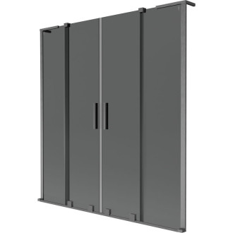 Mexen Velar L Duo 2dielna posuvná vaňová zástena 160 x 150 cm, grafit, kartáčovaná pištoľ gray - 896-160-003-42-66