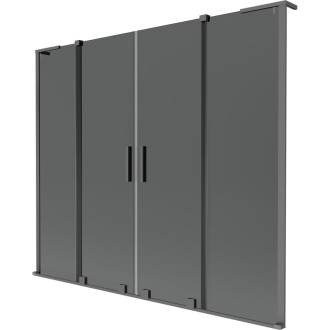 Mexen Velar L Duo 2dielna posuvná vaňová zástena 170 x 150 cm, grafit, strieborná - 896-170-003-42-95