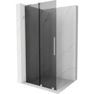 Mexen Velar L Posuvná sprchová zástena 100 x 200 cm, grafit 8 mm, kartáčovaný nikel - 871-100-003-43-97
