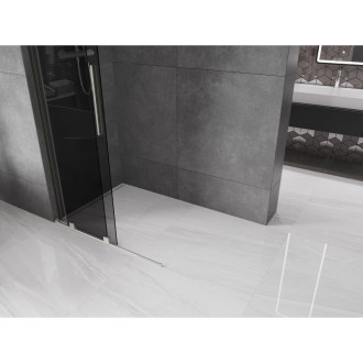 Mexen Velar L Posuvná sprchová zástěna 120 x 200 cm, grafit 8 mm, kartáčovaný nikl - 871-120-003-43-97