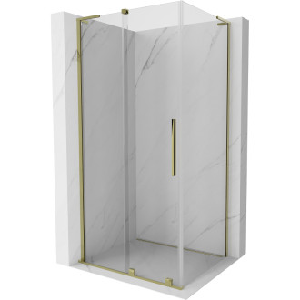 Mexen Velar L posuvný sprchovací kút 100 x 85 cm, priehľadný, zlatý - 871-100-085-03-50