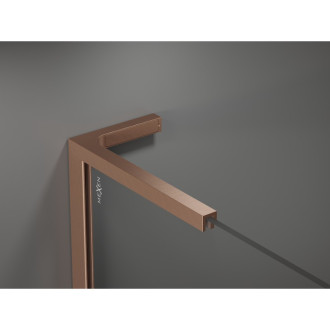 Mexen Velar L posuvný sprchový kout 120 x 110 cm, průhledný, kartáčovaná měď - 871-120-110-03-65