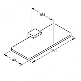 KLUDI E2 Polička 260x140, chróm 4998705