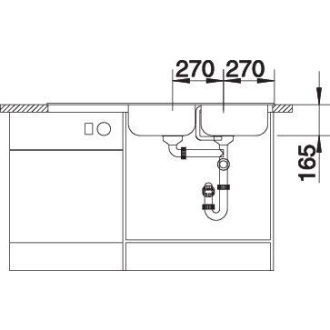 Blanco TIPO 8 S 513014 dvojdrez s odkvapom, obojstranný nerez kartáčovaný drez vstavaný