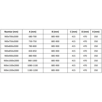 Mexen Velar L posuvný sprchový kout 90 x 70 cm, matný, chrom - 871-090-070-33-01