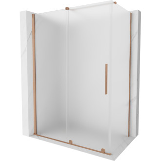 Posuvný sprchovací kút Mexen Velar 140 x 75 cm, matná, kartáčovaná meď - 871-140-075-31-65