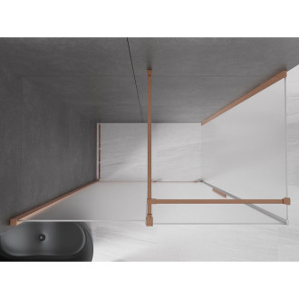 Posuvný sprchový kout Mexen Velar 160 x 80 cm, matná, kartáčovaná měď - 871-160-080-31-65