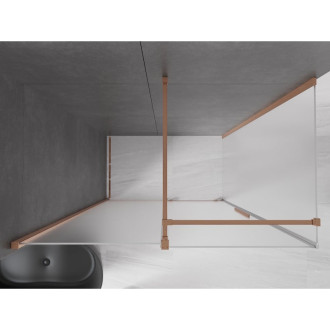 Posuvný sprchový kout Mexen Velar 160 x 90 cm, matná, kartáčovaná měď - 871-160-090-31-65