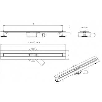 FLAT 360 Black Slim nerezový sprchový žľab 800mm 1741080