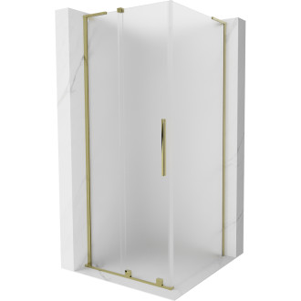 Mexen Velar L posuvný sprchovací kút 90 x 90 cm, matná, zlatá - 871-090-090-33-50