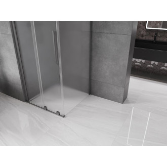Mexen Velar posuvný sprchový kout 100 x 100 cm, mlhavý, kartáčovaná pistole gray - 871-100-100-31-66