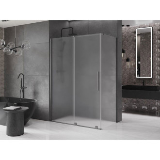 Mexen Velar posuvný sprchový kout 160 x 75 cm, mlha, kartáčovaná pistole gray - 871-160-075-31-66