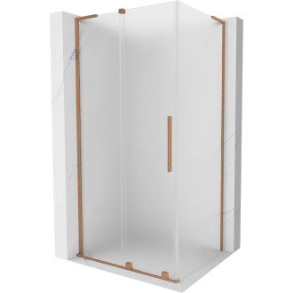 Mexen Velar L posuvný sprchovací kút 110 x 120 cm, matná, kartáčovaná meď - 871-110-120-33-65