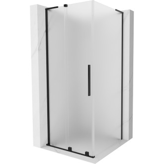 Mexen Velar L posuvný sprchovací kút 100 x 100 cm, matná, čierna - 871-100-100-33-70