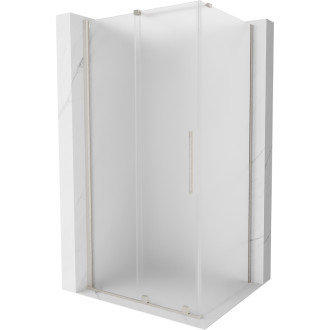 Posuvný sprchovací kút Mexen Velar 90 x 70 cm, matný, kartáčovaný nikel - 871-090-070-31-97