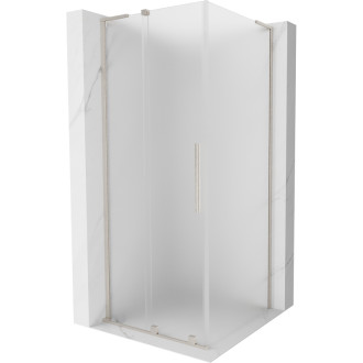 Mexen Velar L posuvný sprchovací kút 90 x 90 cm, matný, kartáčovaný nikel - 871-090-090-33-97