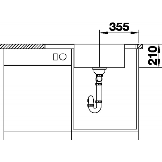 Blanco ANDANO XL 6S-IF Compact 523001 drez s odkvapom, drez vpravo lesk vstavaný/do roviny