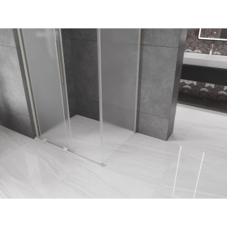 Mexen Velar L posuvný sprchový kout 100 x 85 cm, matná barva, kartáčovaný nikl - 871-100-085-33-97