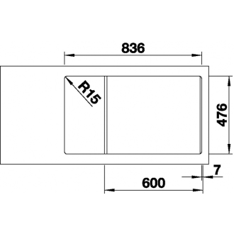 Blanco ANDANO XL 6S-IF Compact 523002 drez s odkvapom, drez vľavo lesk vstavaný/do roviny