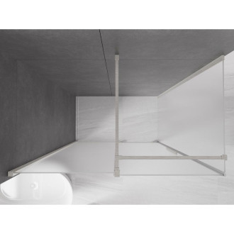 Posuvný sprchový kout Mexen Velar 140 x 70 cm, matný, kartáčovaný nikl - 871-140-070-31-97