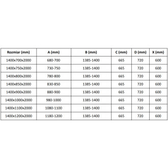Posuvný sprchový kout Mexen Velar 140 x 90 cm, matný, kartáčovaný nikl - 871-140-090-31-97
