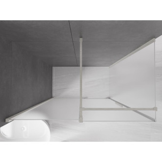 Posuvný sprchový kout Mexen Velar 150 x 80 cm, matný, kartáčovaný nikl - 871-150-080-31-97