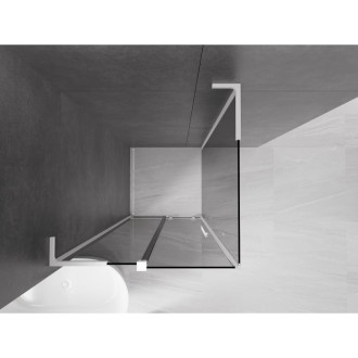 Mexen Velar L posuvný sprchový kout 110 x 110 cm, grafit, bílá - 871-110-110-43-20