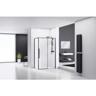 Rea Sprchový kout z priehľadného skla 800x1000x1950 Solar Black REA-K6310