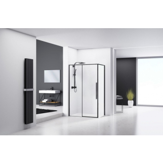 Rea Sprchový kout z priehľadného skla 800x1000x1950 Solar Black REA-K6310