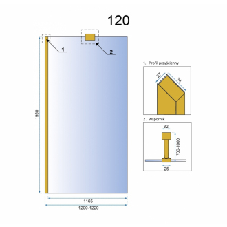Rea Zástena walk-in Aero Gold 120 REA-K8443
