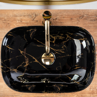 Rea Umývadlo na dosku Belinda Black Marble Shiny REA-U8907